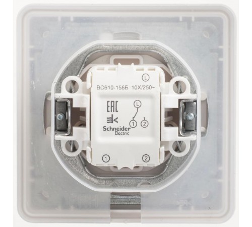 W59 Aqua Белый Переключатель 1-клавишный, 10AX, IP44, (в сборе)  VS610-156B-18  SE