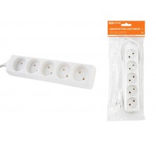 Удлинитель бытовой  У5  5 гнезд, 5метров, без заземления, ПВС 2х0,75мм2  10А/250В   SQ1303-0222  TDM