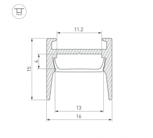 Профиль MIC-H-COMFY-2000 ANOD BLACK (ARL, Алюминий)  029847  Arlight