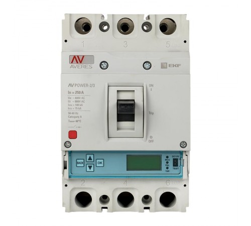 Выключатель автоматический AV POWER-2/3 250А 50kA ETU6.0  mccb-23-250-6.0-av  EKF