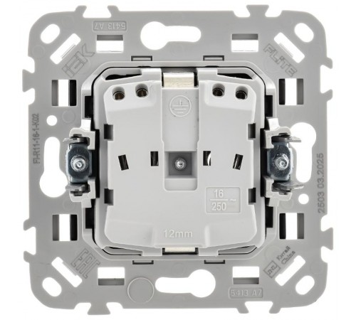 FLITE Розетка с заземлением без шторок быстрозажимные клеммы 16А РС11-1-ФлЧ черный  FI-R11-16-1-K02  IEK