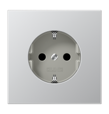 Штепсельная розетка SCHUKO 16А / 250В с защитными шторками, пружинные зажимы; металл; алюминий; Aluminium  AL1520KI  Jung