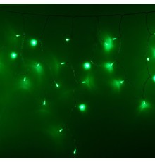 Гирлянда Айсикл (бахрома) светодиодный, 2,4 х 0,6 м, прозрачный провод, 230 В, диоды зелёные,  88 LED  255-054  NEON-NIGHT