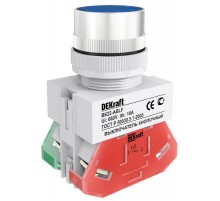 Выкл. кноп. ABLF 22 мм Цвет:СИНИЙ 220В ВK-22   25016DEK  DEKraft