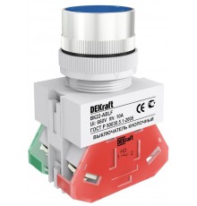 Выкл. кноп. ABLF 22 мм Цвет:СИНИЙ 220В ВK-22   25016DEK  DEKraft