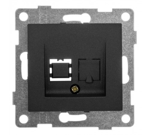 Bravo Розетка компьютерная RJ45, одинарная, СУ, графит  С10К1-010  GUSI Electric