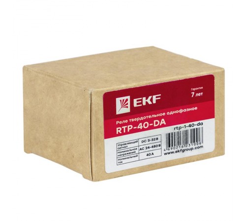 Реле твердотельное однофазное RTP-40-DA EKF PROxima   rtp-1-40-da   EKF