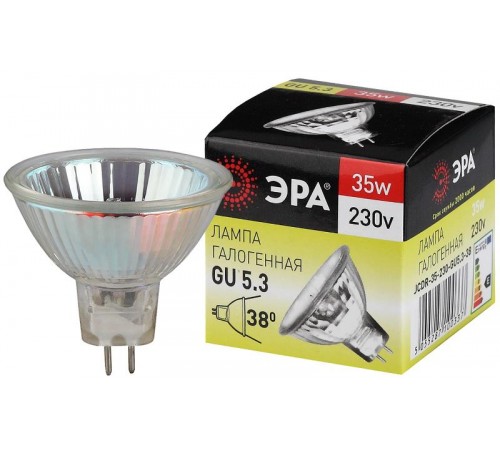 Лампа галогенная 35Вт 220В GU5.3 JCDR (MR16)  C0027363  ЭРА