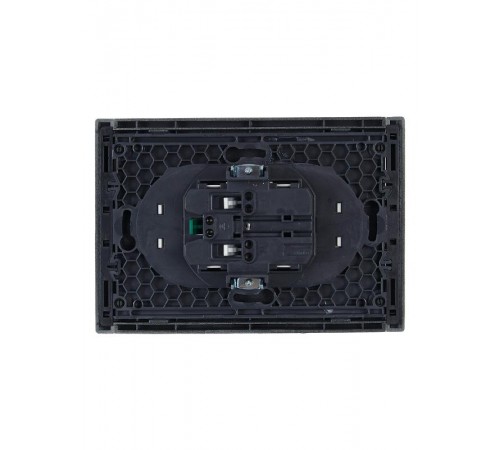 FORTE&PIANO Розетка 2-я с заземлением со шторками безвинтовое крепление 16А FP523 сталь  FP-R24-16-1-K46  IEK