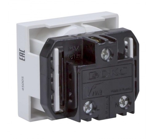 Розетка со шторками з/к 2мод. 16А IP20 белая Viva   45005  DKC