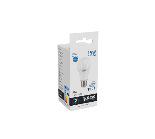 Лампа светодиодная LED 15Вт E27 220В 6500К Elementary A60  23235  Gauss
