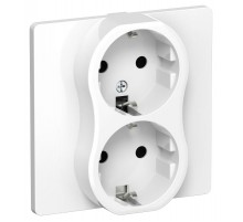 FLITE Розетка 2-ая с заземлением без шторок быстрозажимные клеммы 16А РС12-1-К-ФлБ белый  FI-R21C-16-1-K01  IEK