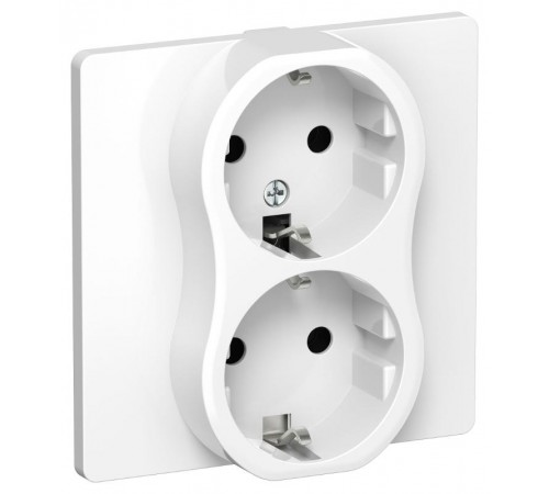 FLITE Розетка 2-ая с заземлением без шторок быстрозажимные клеммы 16А РС12-1-К-ФлБ белый  FI-R21C-16-1-K01  IEK