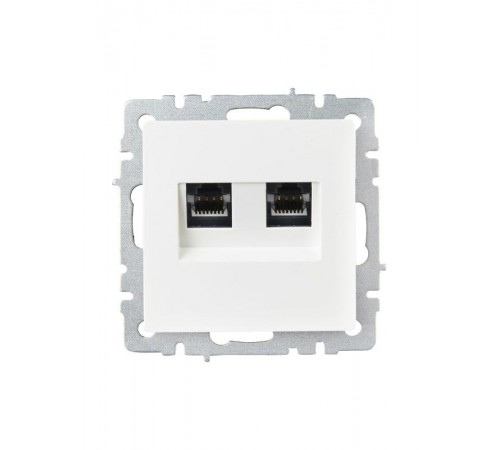 BRITE Розетка компьютерная 2-ая RJ45 кат.6 РК11-2-БрБ белый BR-K20-2-K01  IEK