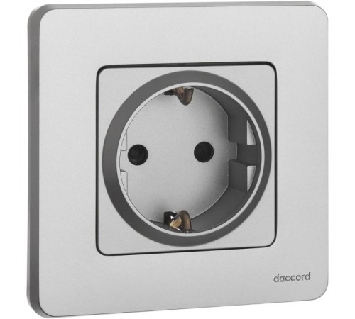 Inspiria Алюминий Розетка с заземлением С/У со шторками 16А без рамки  673732  Legrand