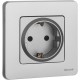 Inspiria Алюминий Розетка с заземлением С/У со шторками 16А без рамки  673732  Legrand