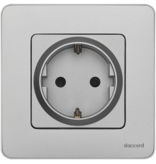 Inspiria Алюминий Розетка с заземлением С/У со шторками 16А без рамки  673732  Legrand