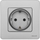 Inspiria Алюминий Розетка с заземлением С/У со шторками 16А без рамки  673732  Legrand