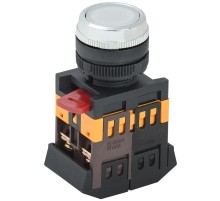 Кнопка ABLFS-22 белый d22мм неон/240В 1з+1р   BBT30-ABLFS-K01  GENERICA