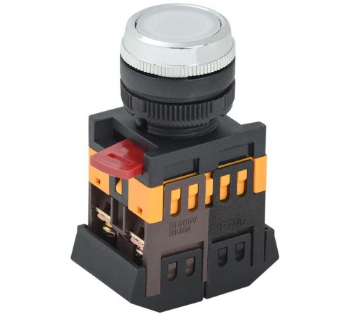 Кнопка ABLFS-22 белый d22мм неон/240В 1з+1р   BBT30-ABLFS-K01  GENERICA
