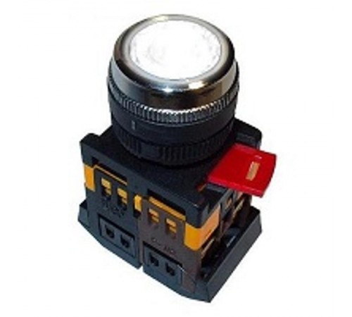 Кнопка ABLFS-22 белый d22мм неон/240В 1з+1р   BBT30-ABLFS-K01  GENERICA
