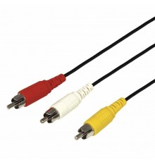 Шнур 3 RCA - 3 RCA, длина 3 метра, черный  17-0204  REXANT