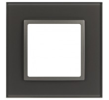 Рамка для розеток и выключателей Elegance 14-5101-16 на 1 пост, стекло, титан  Б0065833  ЭРА