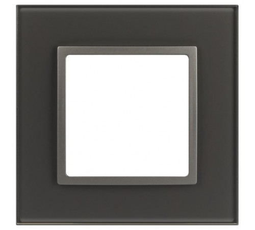 Рамка для розеток и выключателей Elegance 14-5101-16 на 1 пост, стекло, титан  Б0065833  ЭРА