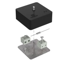 Коробка огнестойкая для кабель-канала 40-0450-FR6.0-4-П Е15-Е120 с термопредохранителем RAL9005 75х75х30 (87 шт/кор) черная  40-0450-9005-FR6.0-4-П 