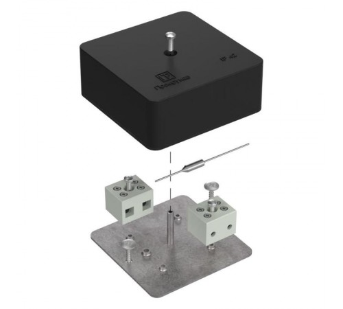 Коробка огнестойкая для кабель-канала 40-0450-FR6.0-4-П Е15-Е120 с термопредохранителем RAL9005 75х75х30 (87 шт/кор) черная  40-0450-9005-FR6.0-4-П 