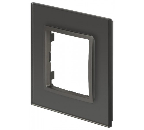 Рамка для розеток и выключателей Elegance 14-5101-16 на 1 пост, стекло, титан  Б0065833  ЭРА