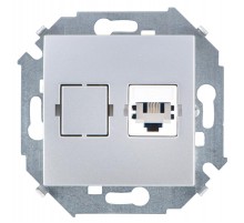 Simon 15 Алюминий Розетка телефонная RJ11, винт. зажим  1591480-033  Simon