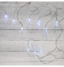 Гирлянда Сосульки 1,5х0,25 м, прозрачный провод, белый цвет свечения  303-068  NEON-NIGHT
