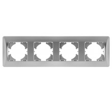 Ugra РАМКА 4-местная, цвет серебро.  С1140-004  GUSI Electric