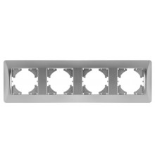 Ugra РАМКА 4-местная, цвет серебро.  С1140-004  GUSI Electric