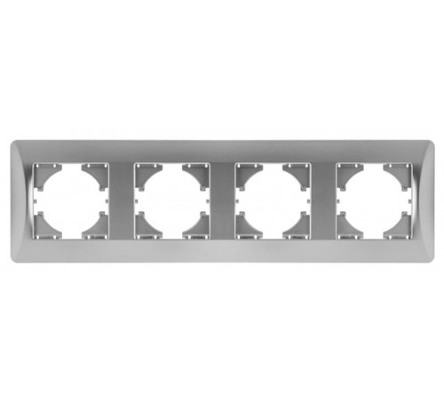 Ugra РАМКА 4-местная, цвет серебро.  С1140-004  GUSI Electric