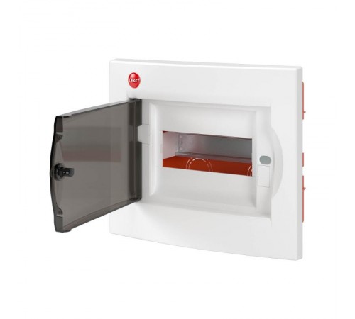 Щиток встраиваемый с дверцей, 8 модулей IP41 белый с клеммным блоком 1х87508 и замком  81908  DKC