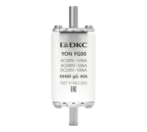 Предохранитель YON ножевого типа FG00 с одинарной индикацией 40А  1FG00-0040  DKC