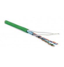 Кабель витая пара FUTP4-C5E-P26-IN-LSZH-GN-100 (100м)эк.F/UTP,к.5e,4п.(26AWG),мног.(patch),эк.-ф.,LSZH,нг(С)-HF,-20°C-+75°C,зел.  243624  Hyperline