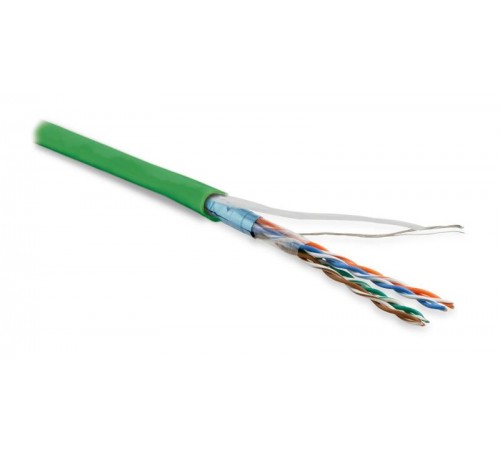Кабель витая пара FUTP4-C5E-P26-IN-LSZH-GN-100 (100м)эк.F/UTP,к.5e,4п.(26AWG),мног.(patch),эк.-ф.,LSZH,нг(С)-HF,-20°C-+75°C,зел.  243624  Hyperline