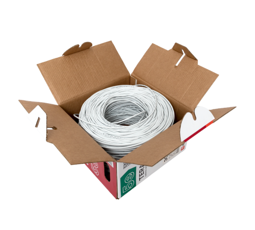 Кабель витая пара TERACOM Cat.5E U/UTP 4 пары solid оболочка PVC цвет серый (упак. 305м)  TRC-5EUTP-04PVC-GY-IN3  EKF