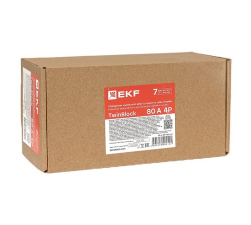 Рубильник 80A 4P реверсивный c рукояткой для прямой установки TwinBlock  tb-s-80-4p-rev  EKF