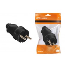 Вилка прямая с/з черная 16А 250В   SQ1806-0004  TDM