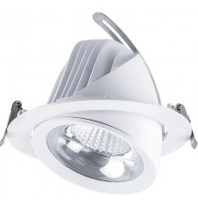 Светильник светодиодный встраиваемый декоративный AL250, 12W, 1080Lm, 4000K, 45 градусов, поворотно-выдвижной, белый  32604  FERON