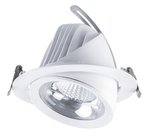 Светильник светодиодный встраиваемый декоративный AL250, 12W, 1080Lm, 4000K, 45 градусов, поворотно-выдвижной, белый  32604  FERON