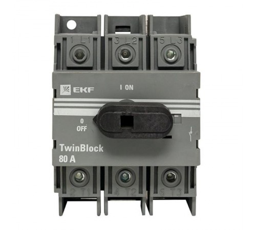 Рубильник 80A 3P c рукояткой управления для прямой установки TwinBlock  tb-80-3p-f  EKF