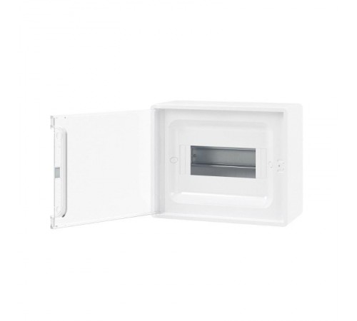 Щиток 8 мод настенный FRAME, белый с прозрачной дверцей, с 2 шинами PEN  на 6 и 8 отв.  F08W1WT  DKC