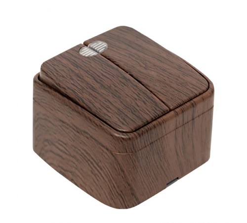 Выключатель 2-клавишный ОП Минск 10А с индикатором тёмное дерево EKF  EGV10-123-40  EKF