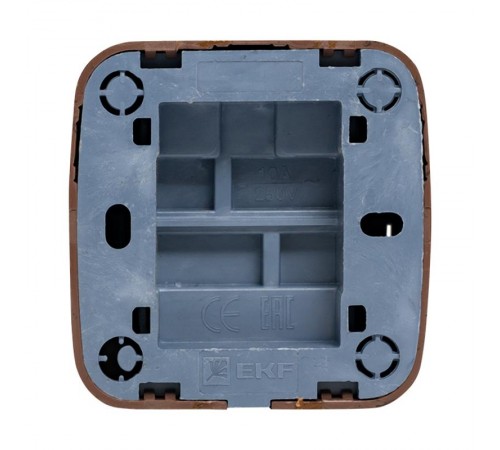 Выключатель 1-клавишный ОП Минск 10А с индикатором тёмное дерево EKF  EGV10-121-40  EKF