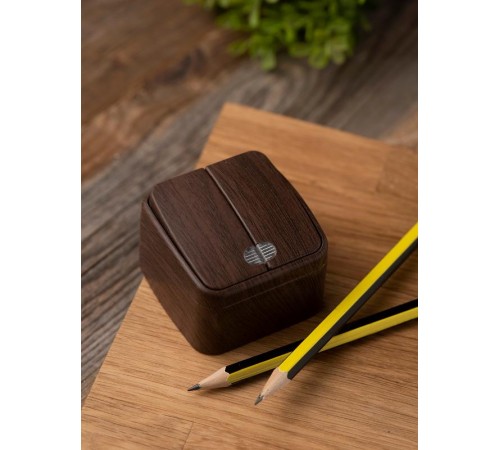 Выключатель 2-клавишный ОП Минск 10А с индикатором тёмное дерево EKF  EGV10-123-40  EKF